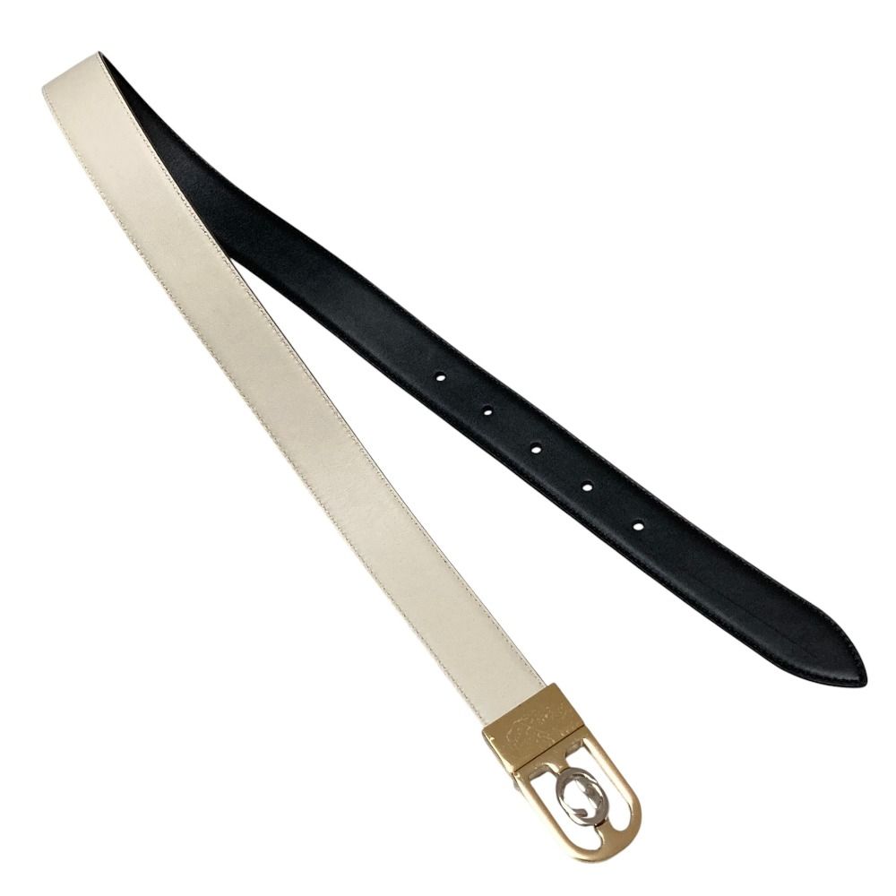 Gucci Interlocking G Reversible Belt White Black — view 6