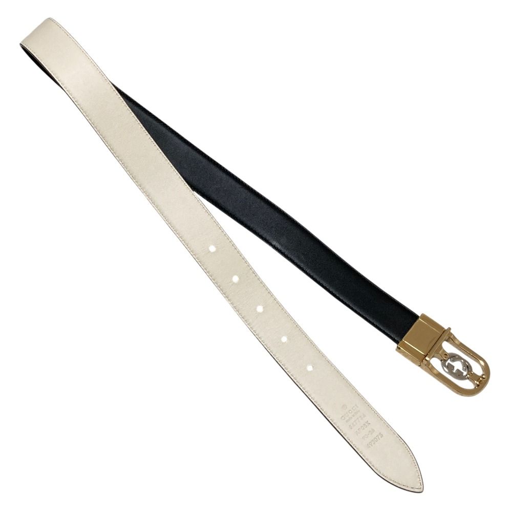 Gucci Interlocking G Reversible Belt White Black — view 7