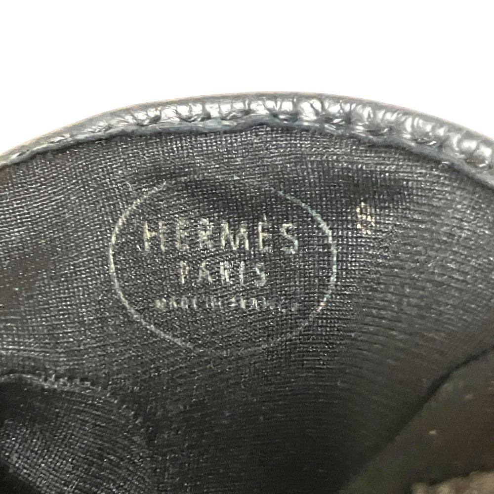 Hermes Sellier Buttons Deerskin Leather Gloves Black — view 6
