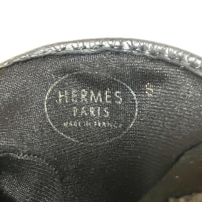 Hermes Sellier Buttons Deerskin Leather Gloves Black — view 6