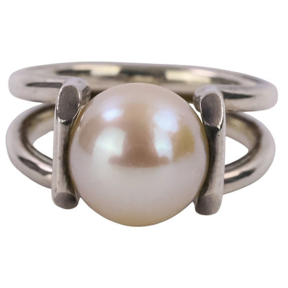 Tiffany & Co HardWear Fresh Water Pearl Ring Silver — view 2
