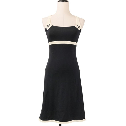 Chanel 96C Maillot Logo CC Sleeveless Dress Navy