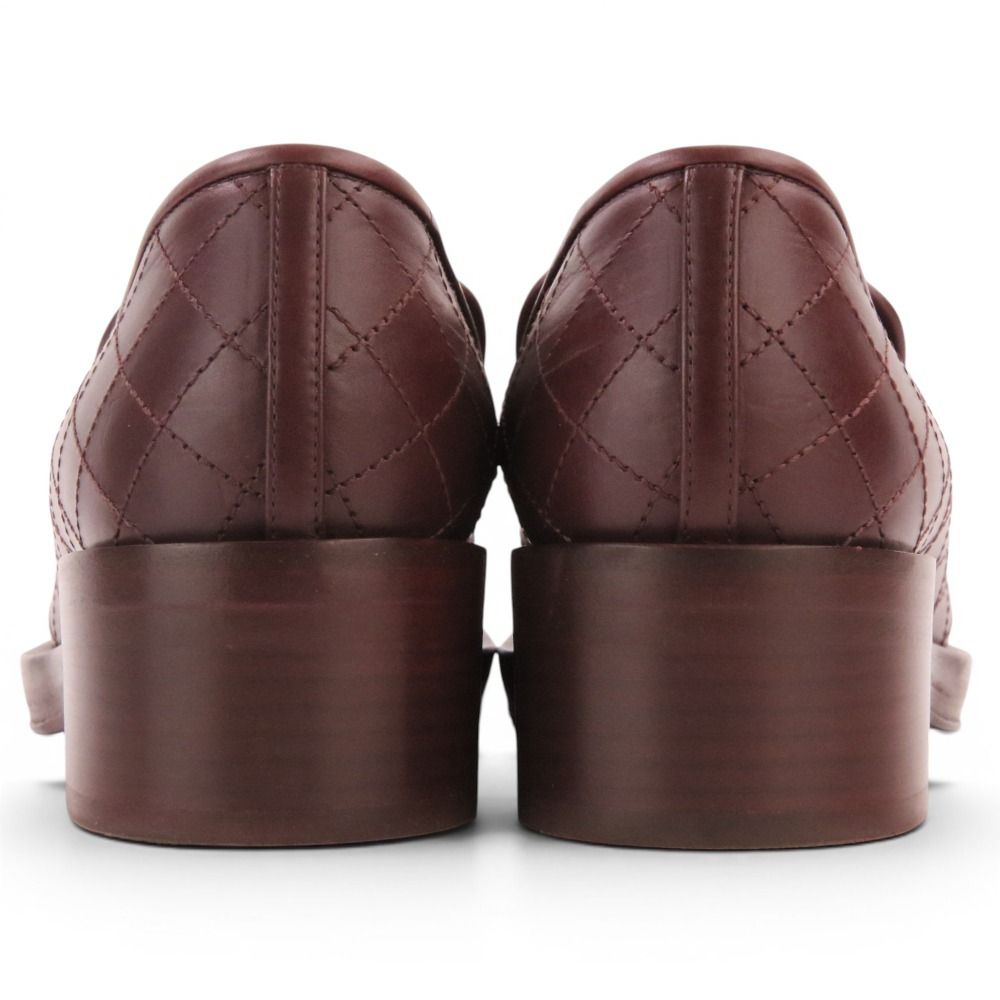 Chanel Quilted Stitch CC Logo Leather Loafers Bordeaux — view 5