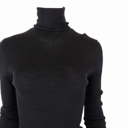 Prada Front Big Logo Super Fine Wool Silk Blend Turtleneck Sweater Long Sleeve — view 4