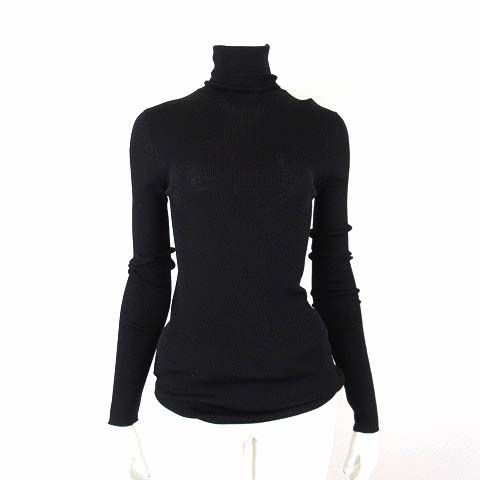 Prada Front Big Logo Super Fine Wool Silk Blend Turtleneck Sweater Long Sleeve