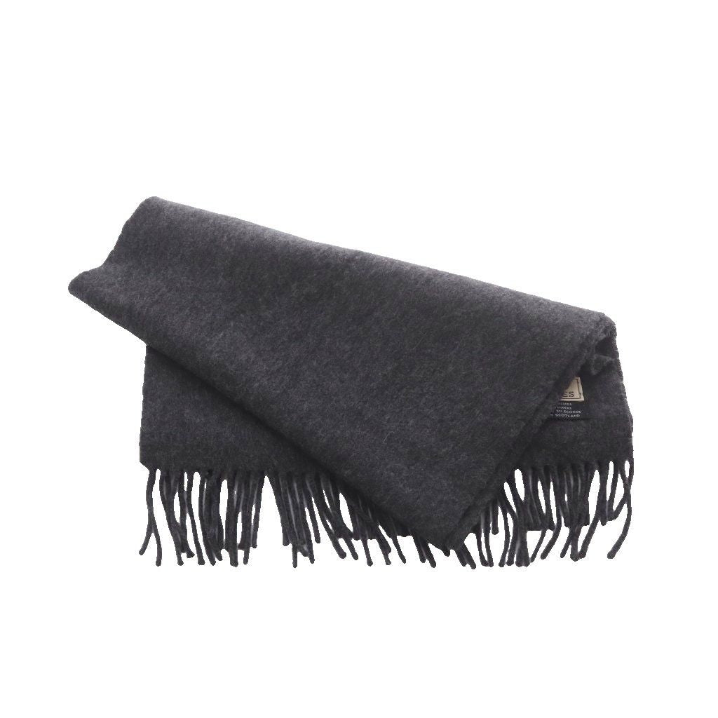 Hermes Cashmere Fringe Scarf Charcoal Gray AD — view 3