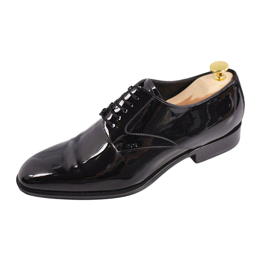Dior Leather Shoes Derby Patent Black Homme