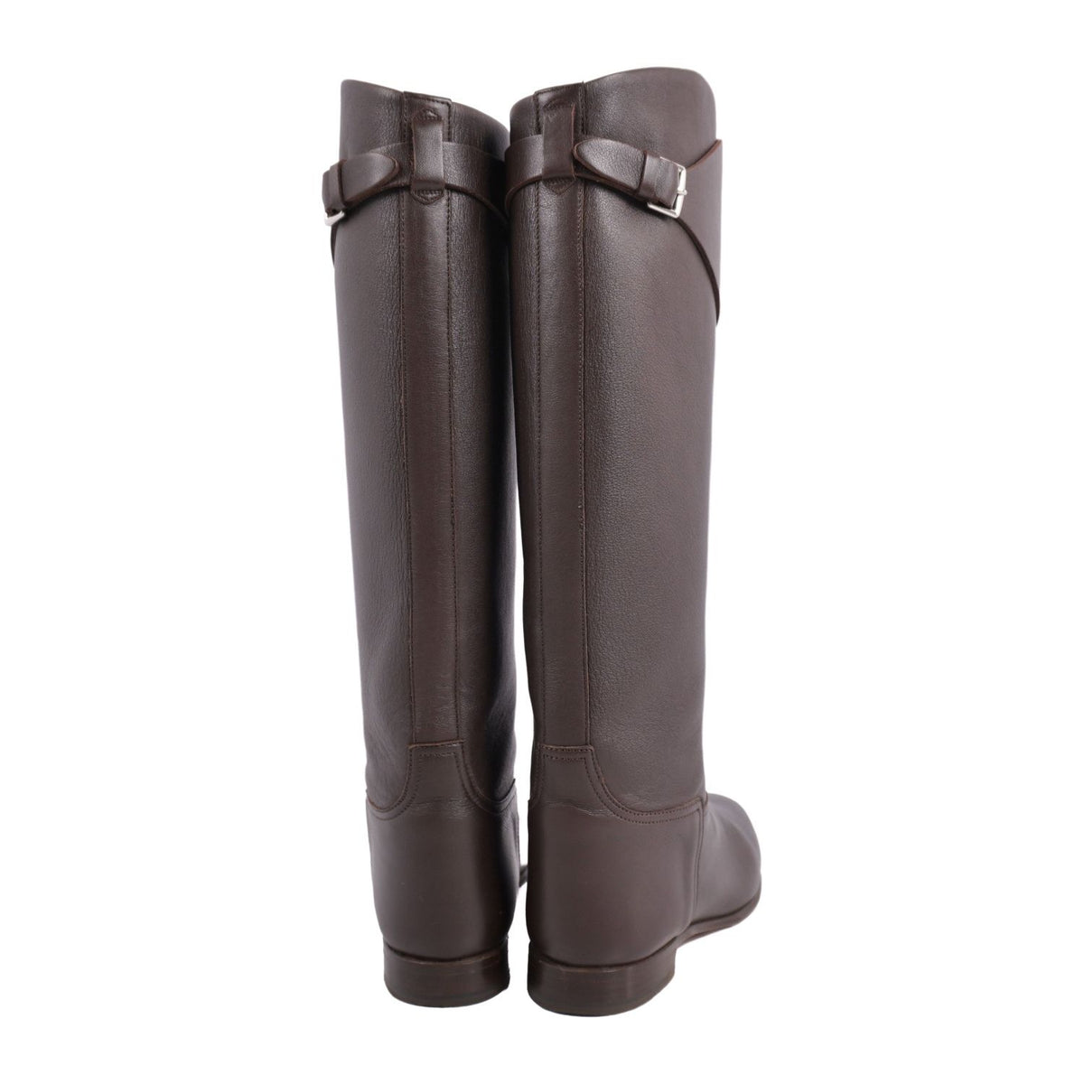 Hermes Boots Long Ex-Libris Heels Leather Brown — view 5