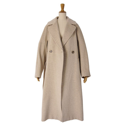 Max Mara Weekend Coat Long with Belt Wool Beige — view 4