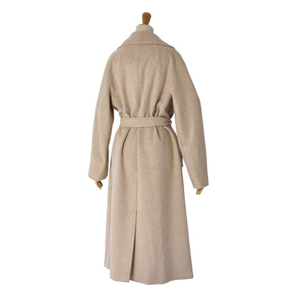 Max Mara Weekend Coat Long with Belt Wool Beige — view 6