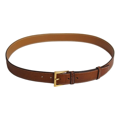 Hermes Vintage Belt Leather Buckle 100 Brown — view 2