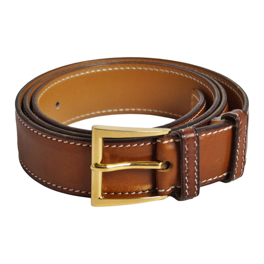 Hermes Vintage Belt Leather Buckle 100 Brown