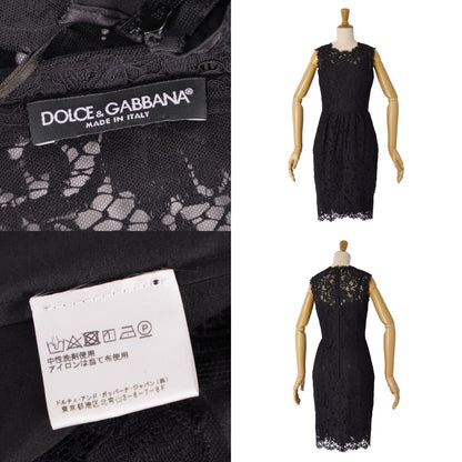 Dolce & Gabbana Dress Sleeveless All Lace Black M — view 7