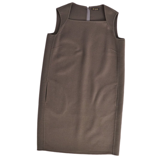 Loro Piana Dress Sleeveless Double Face Top Cashmere Khaki Green 46
