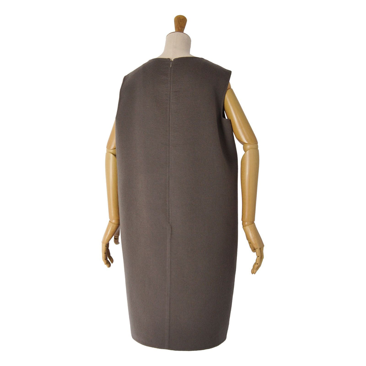 Loro Piana Dress Sleeveless Double Face Top Cashmere Khaki Green 46 — view 5