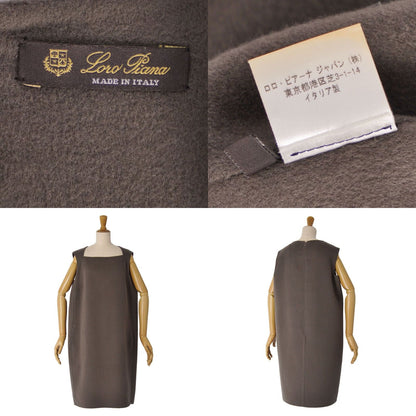 Loro Piana Dress Sleeveless Double Face Top Cashmere Khaki Green 46 — view 7
