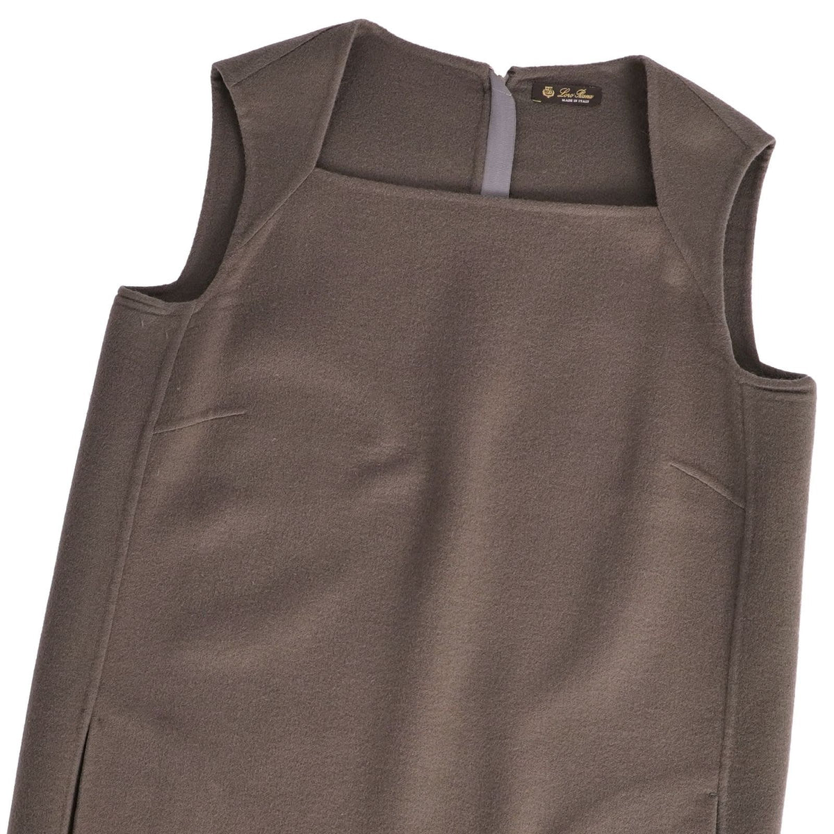 Loro Piana Dress Sleeveless Double Face Top Cashmere Khaki Green 46 — view 2