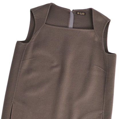Loro Piana Dress Sleeveless Double Face Top Cashmere Khaki Green 46 — view 2