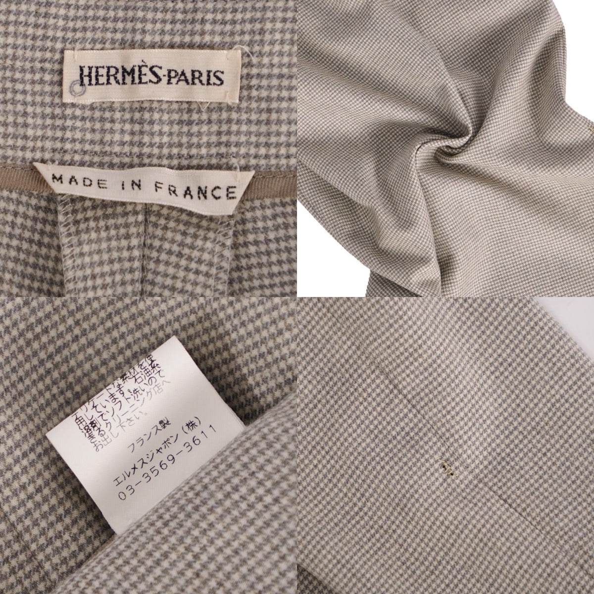 Hermes Martin Margiela Era Pants Trousers Houndstooth Wool Gray 38 — view 6