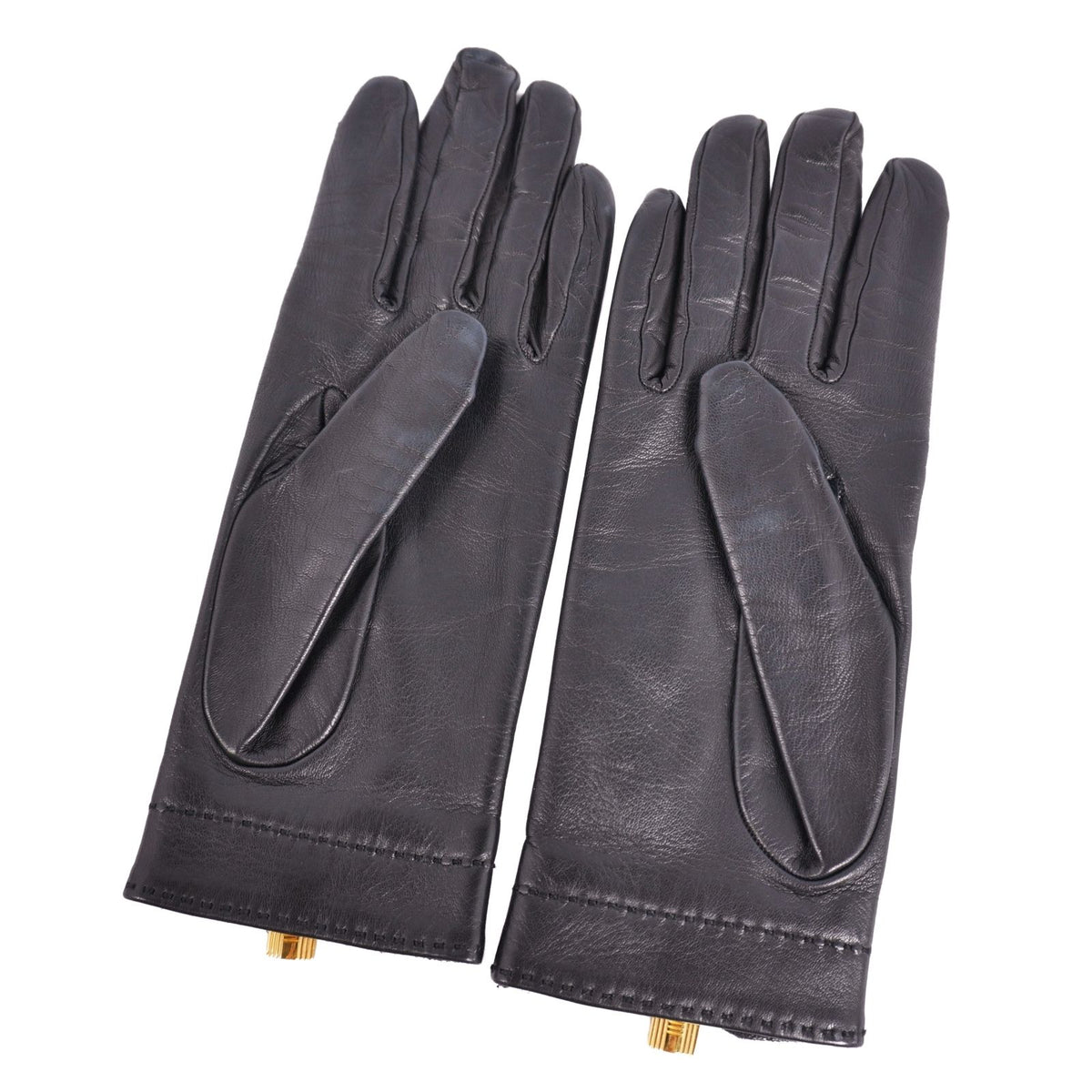 Hermes Gloves Kelly 6.5 Lambskin Black — view 2