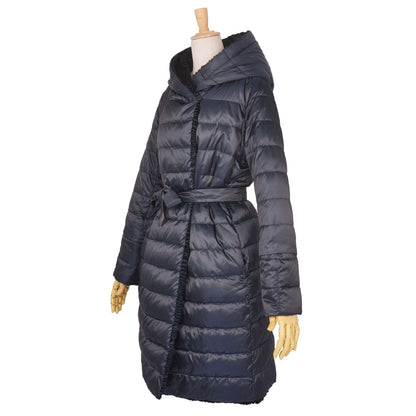 Max Mara S Coat Long Reversible Down Nylon Navy — view 6