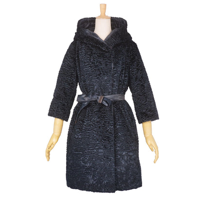 Max Mara S Coat Long Reversible Down Nylon Navy — view 4