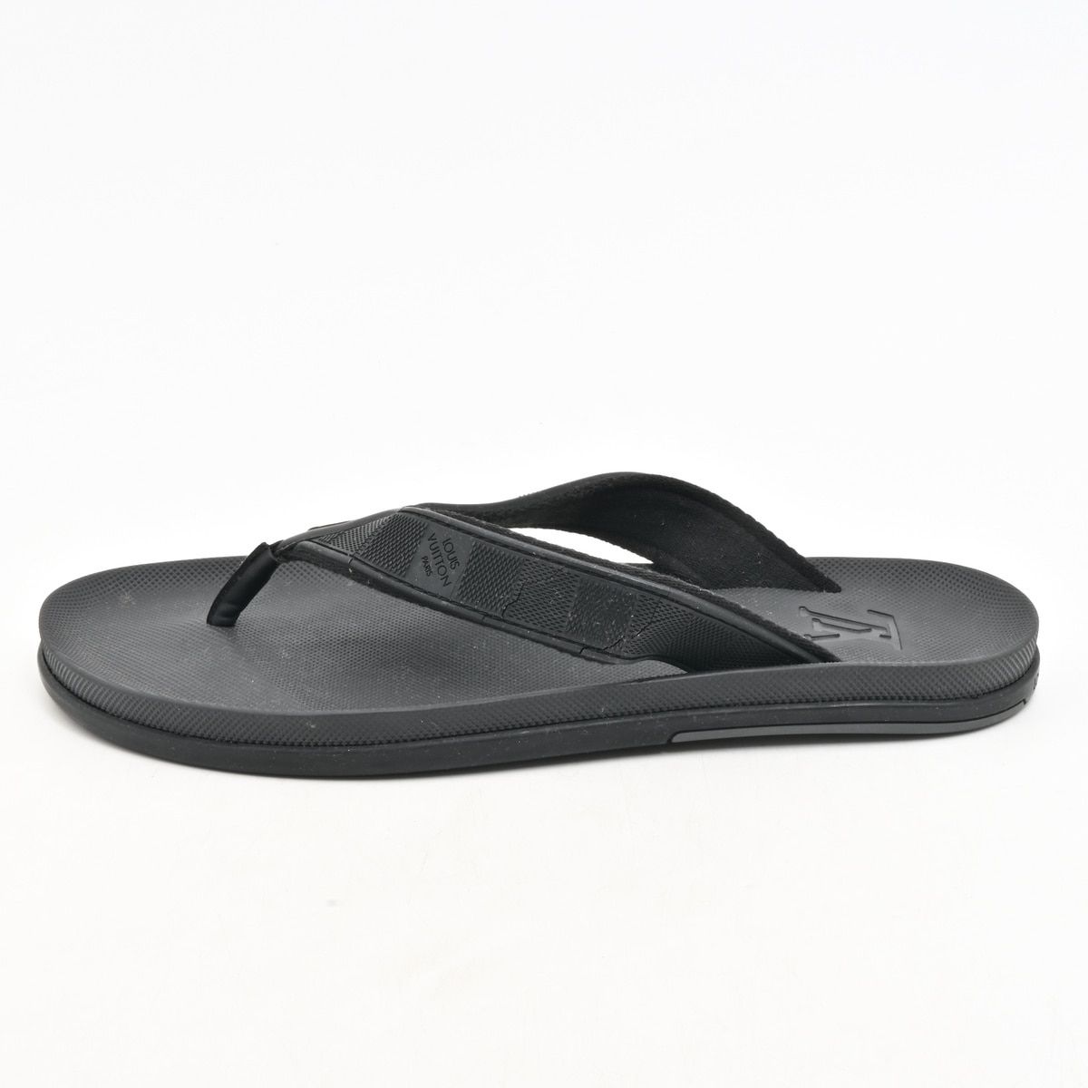 Louis Vuitton Beach Sandals Black Damier Pattern 10
