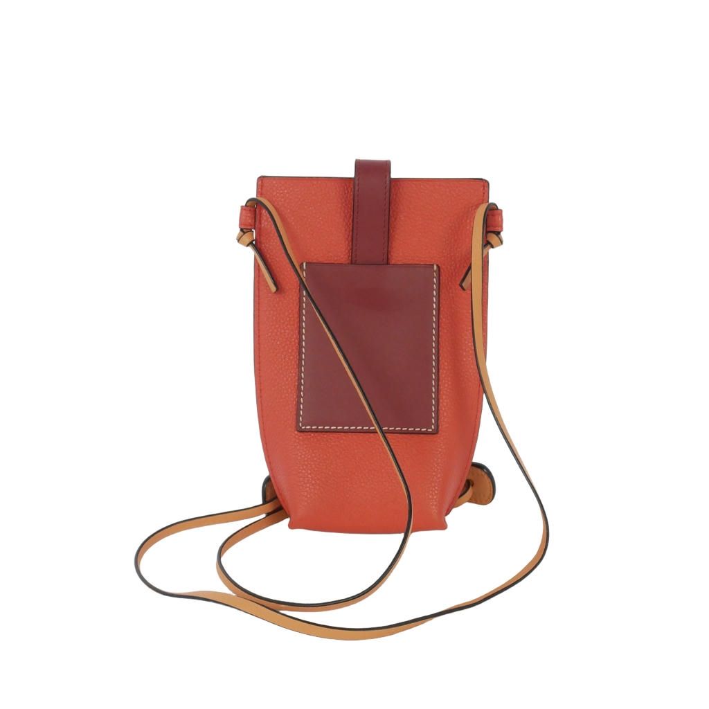 Loewe Pocket Smartphone Shoulder Bag Pochette Orange Beige — view 2