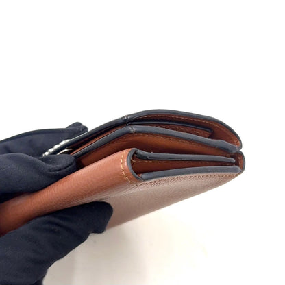 Loewe Anagram Trifold Wallet Compact Leather Brown Silver — view 5