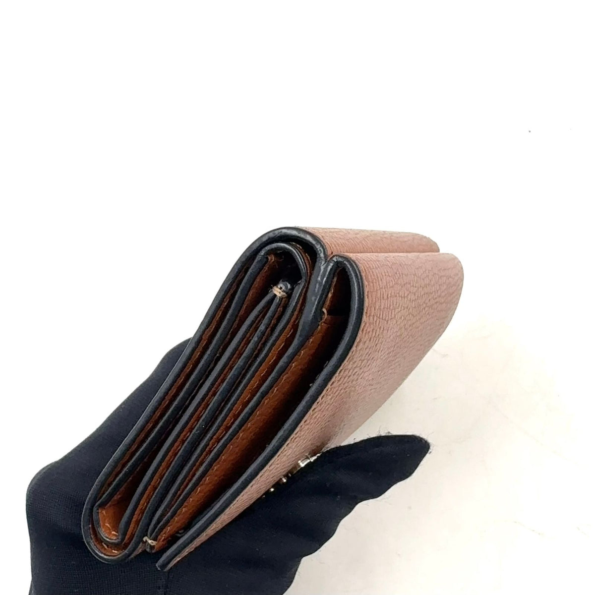 Loewe Anagram Trifold Wallet Compact Leather Brown Silver — view 8
