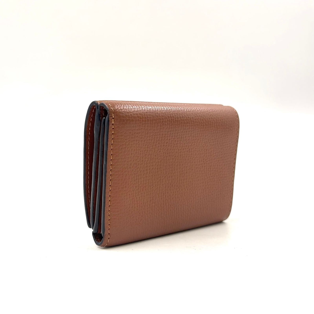 Loewe Anagram Trifold Wallet Compact Leather Brown Silver — view 2