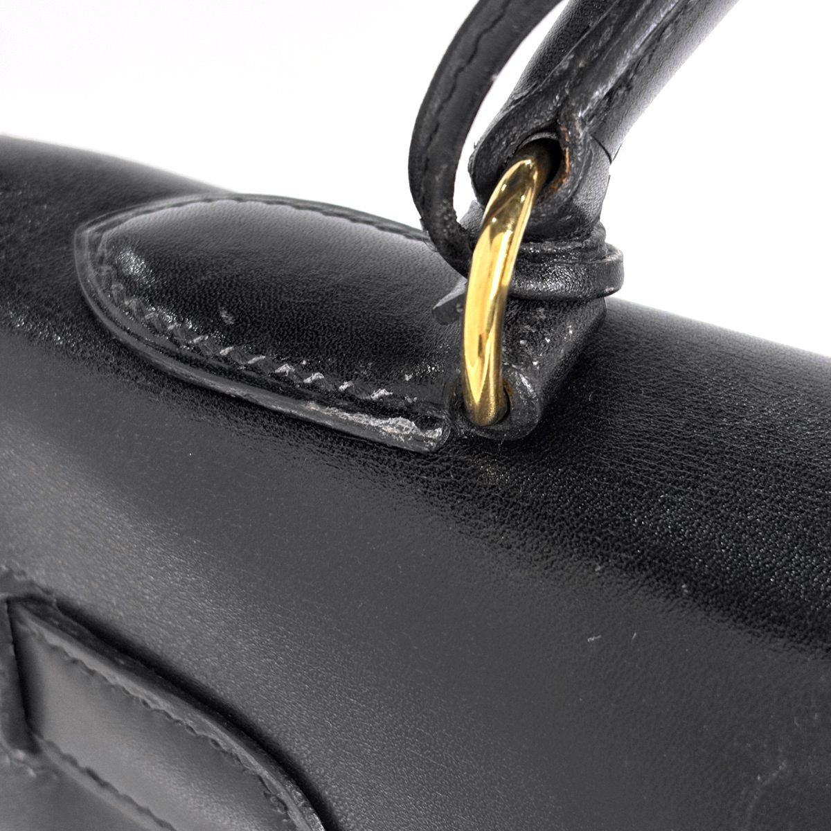 Hermes Kelly 32 Handbag Retourne 2-Way Box Calf Black — view 8