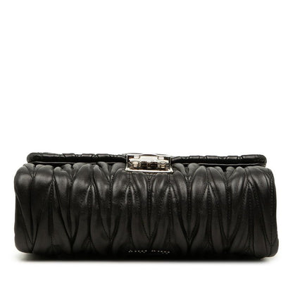 Miu Miu Matelasse Handbag Black Leather — view 3