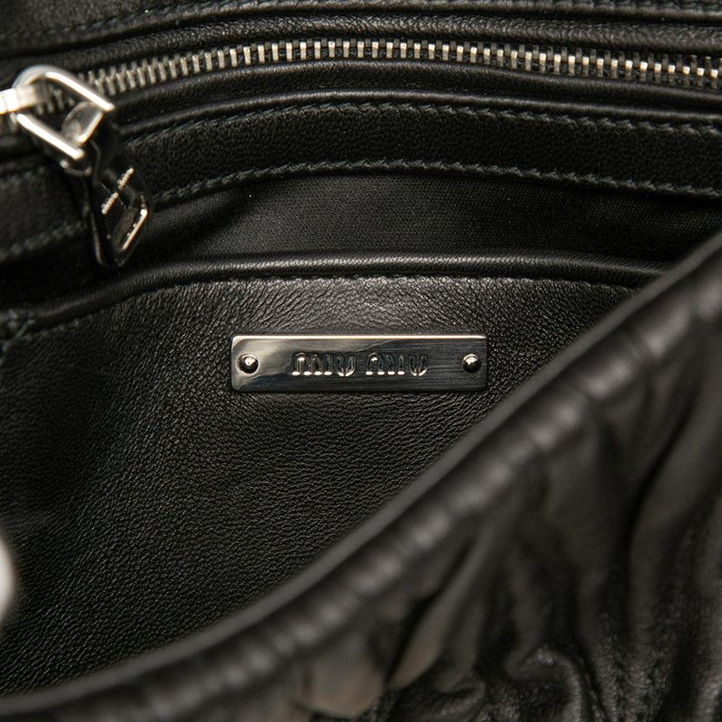 Miu Miu Matelasse Handbag Black Leather — view 5