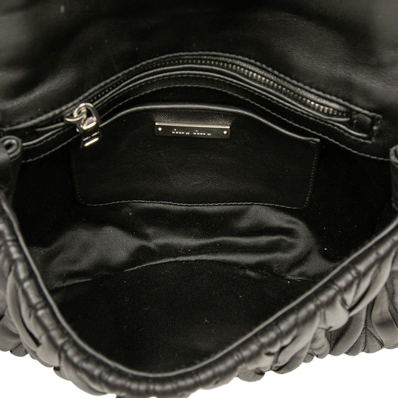 Miu Miu Matelasse Handbag Black Leather — view 4