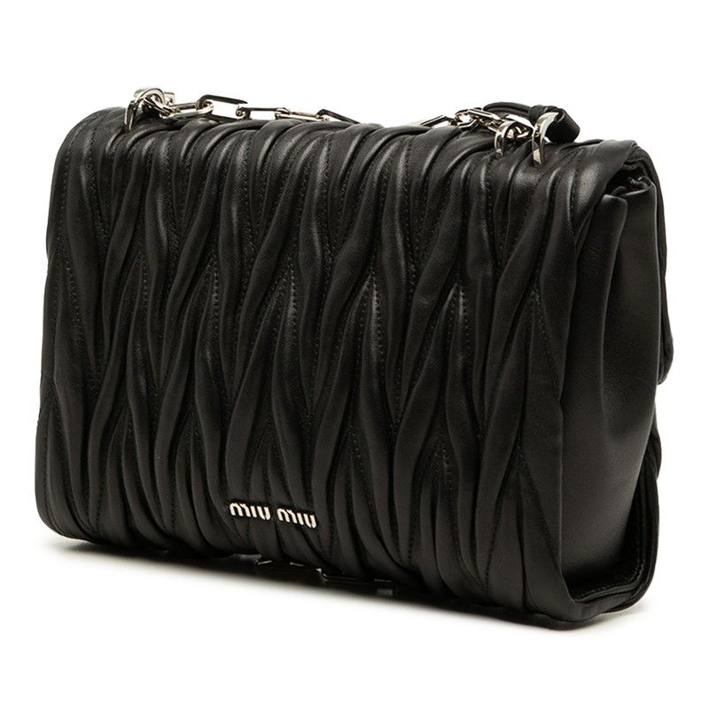 Miu Miu Matelasse Handbag Black Leather — view 2