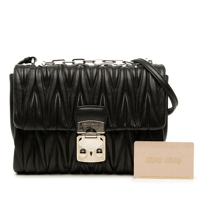 Miu Miu Matelasse Handbag Black Leather — view 6