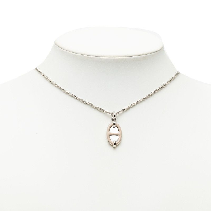 Hermes Mini Maillon PM Pendant Rogue Beige Gold Plated Necklace — view 5