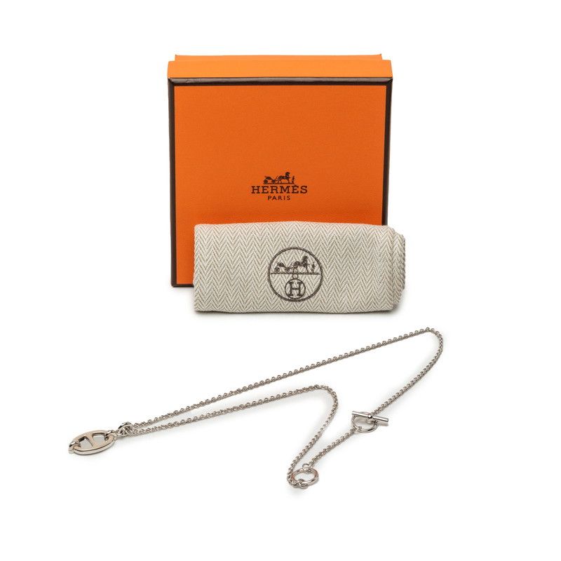 Hermes Mini Maillon PM Pendant Rogue Beige Gold Plated Necklace — view 6