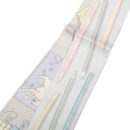 Hermes Twilly Vos Crayons Now Get Out Your Colored Pencils Scarf Gray — view 2
