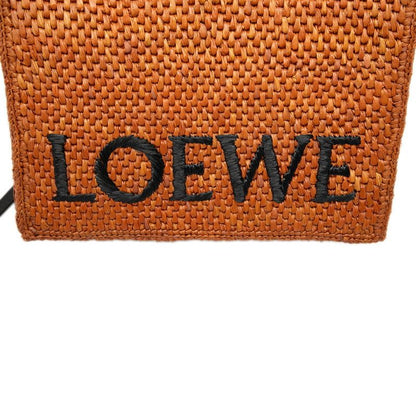 Loewe Font Tote Small 2-Way Shoulder Bag Basket Brown Raffia Leather — view 5