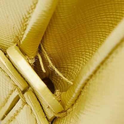 Prada Saffiano Promenade Handbag Handle Yellow Leather — view 8