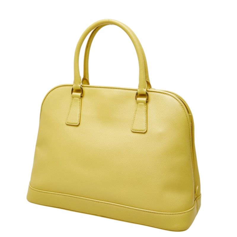Prada Saffiano Promenade Handbag Handle Yellow Leather — view 2