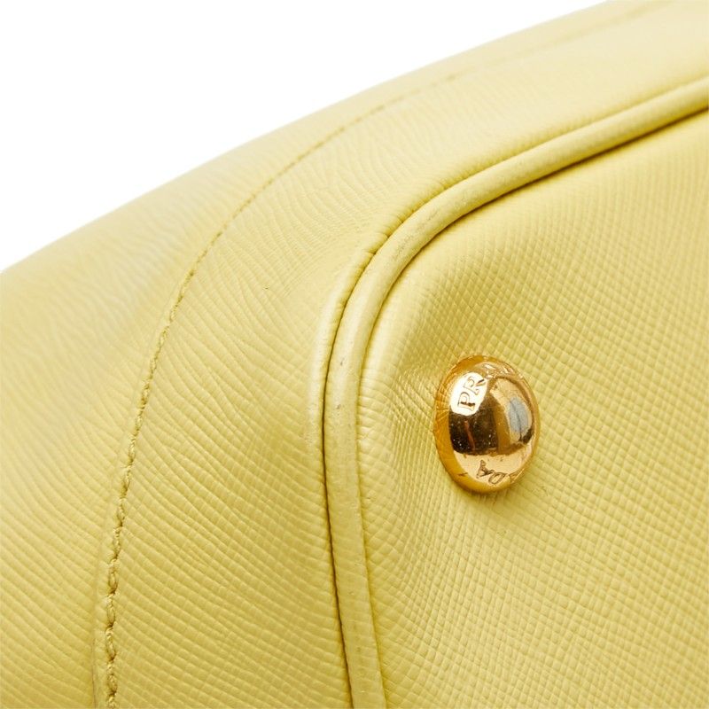 Prada Saffiano Promenade Handbag Handle Yellow Leather — view 7