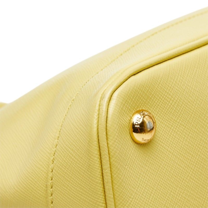 Prada Saffiano Promenade Handbag Handle Yellow Leather — view 5