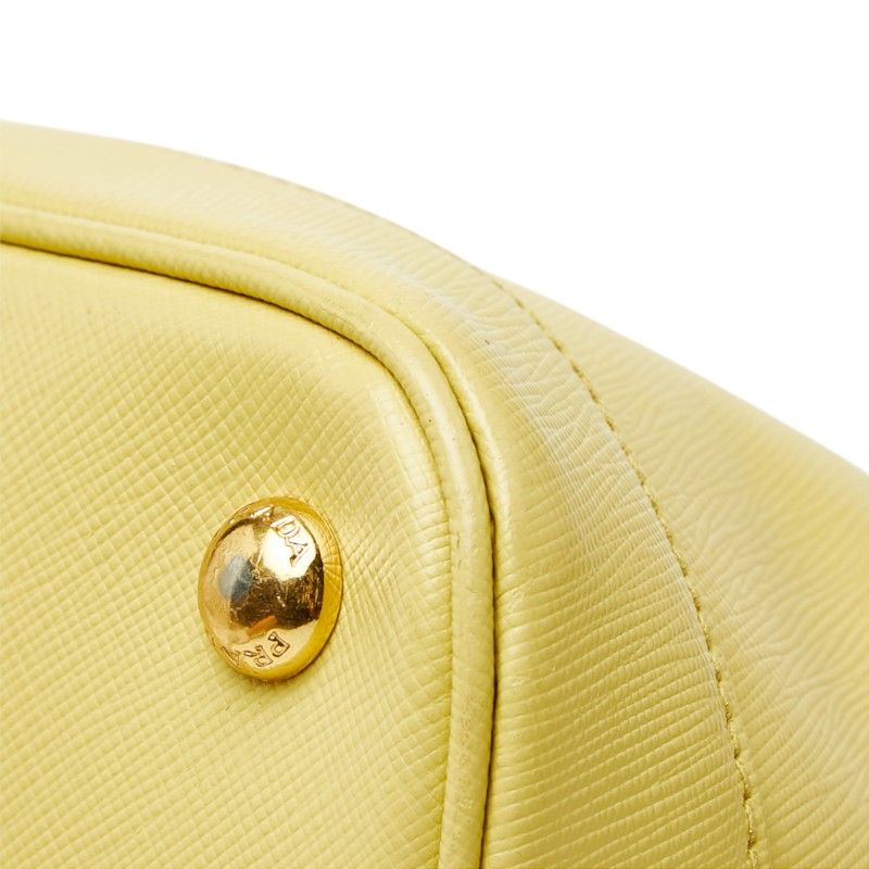 Prada Saffiano Promenade Handbag Handle Yellow Leather — view 6