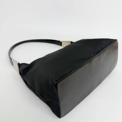 Prada Tessuto Nylon Shoulder Bag Black Vintage — view 8