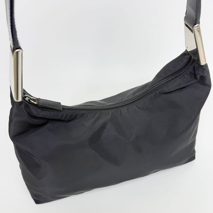 Prada Tessuto Nylon Shoulder Bag Black Vintage — view 6