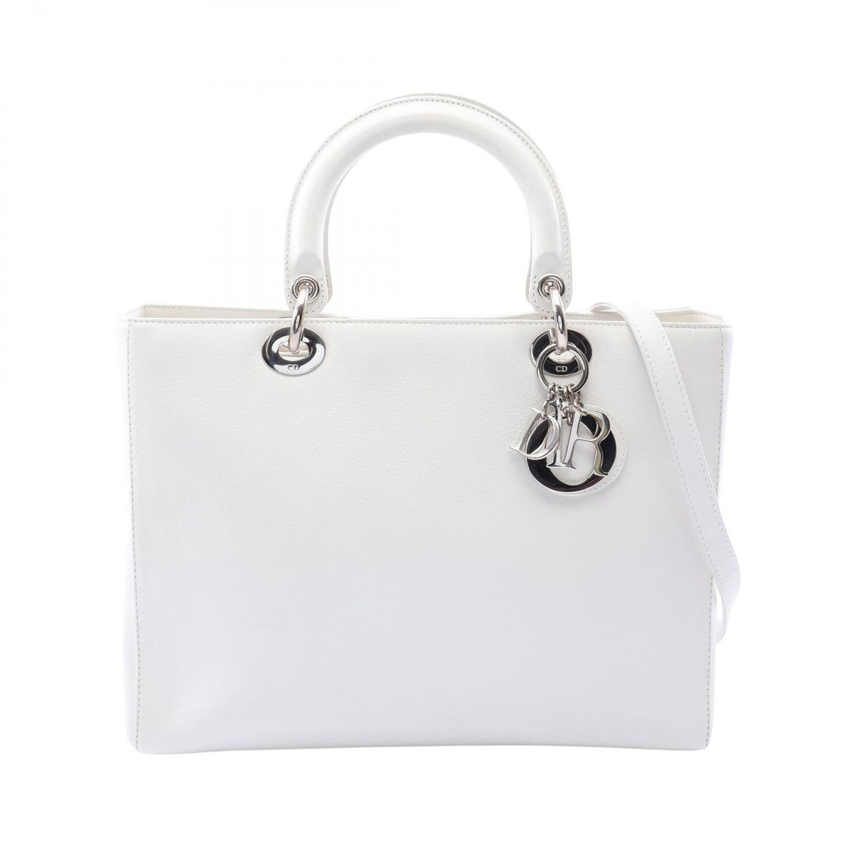 Dior Handbag Lady Dior Large 2-Way White Leather