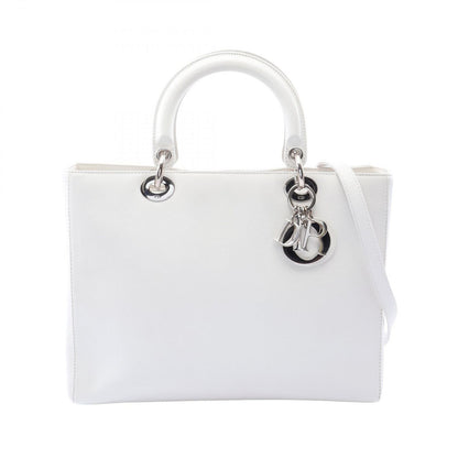 Dior Handbag Lady Dior Large 2-Way White Leather